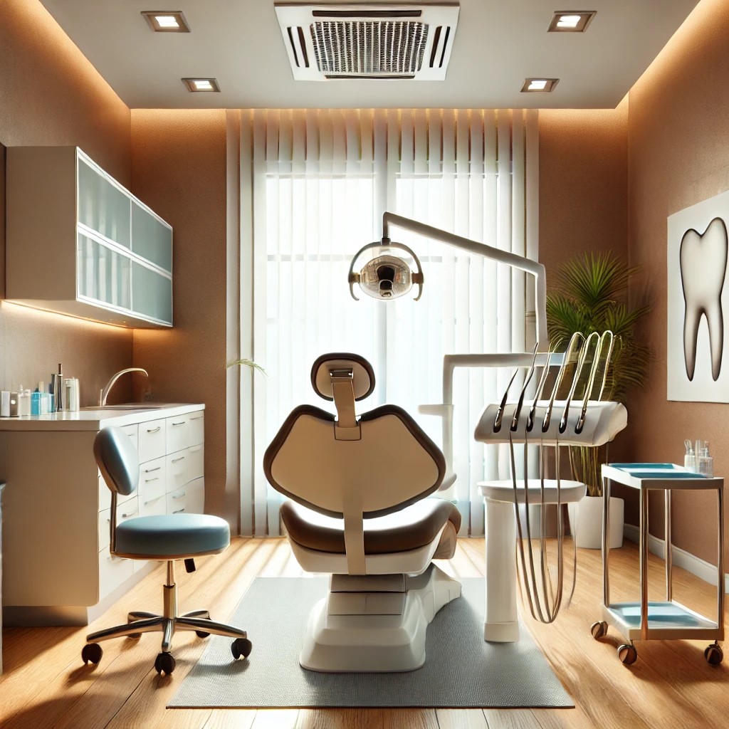 Dall·e 2025 01 28 19.17.59 A Realistic Photograph Like Image Of A Modern Dental Office Preparing For A First Visit. The Scene Features A Clean And Organized Treatment Area With